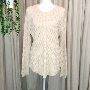 NWT Size XL Jeanne Pierre Cream Knit Sweater